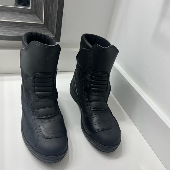 Bilt Black Micro Fiber Leather Slip On Ankle Motorcycle Riding Boots Men Size 9 - Picture 3 of 8